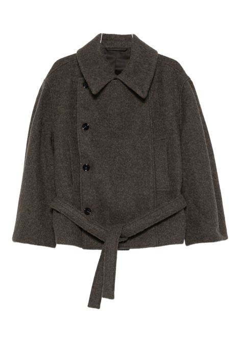 cappotto short asymmetrical bathrobe uomo khaki LEMAIRE | CO1149 LF504GR678